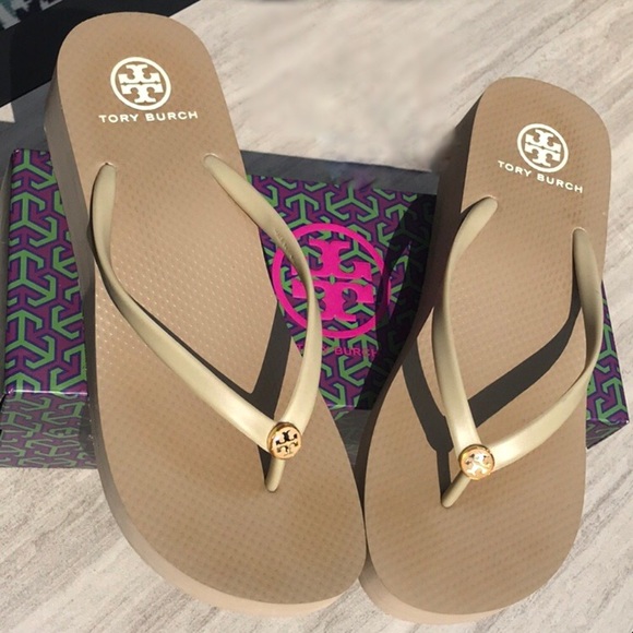 tory burch wedge flip flops sale